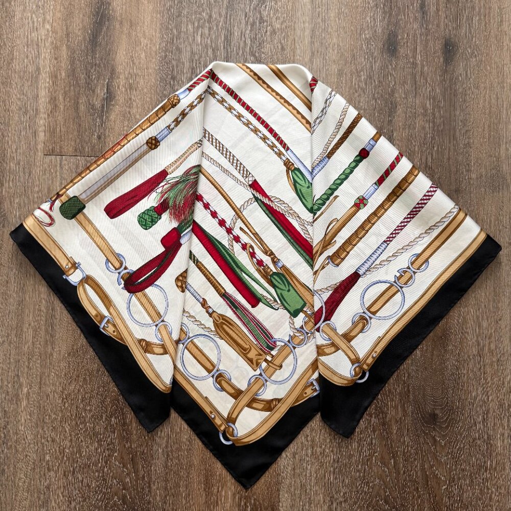 Display #1 New Gucci Equestrian Silk Scarf